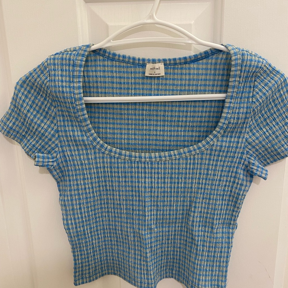 Wilfred Blue and White Checkered crop top